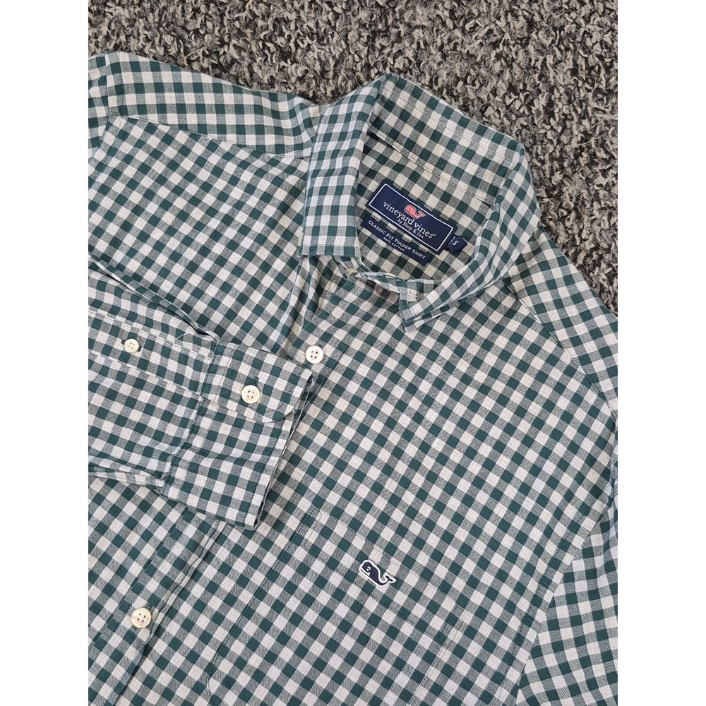 Vineyard Vines Tucker Classic Fit Long‎ Sleeve Button Shirt Small Green Plaid